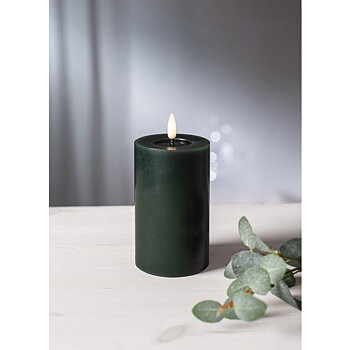 LED Blockljus Flamme Flow Grön 15 cm