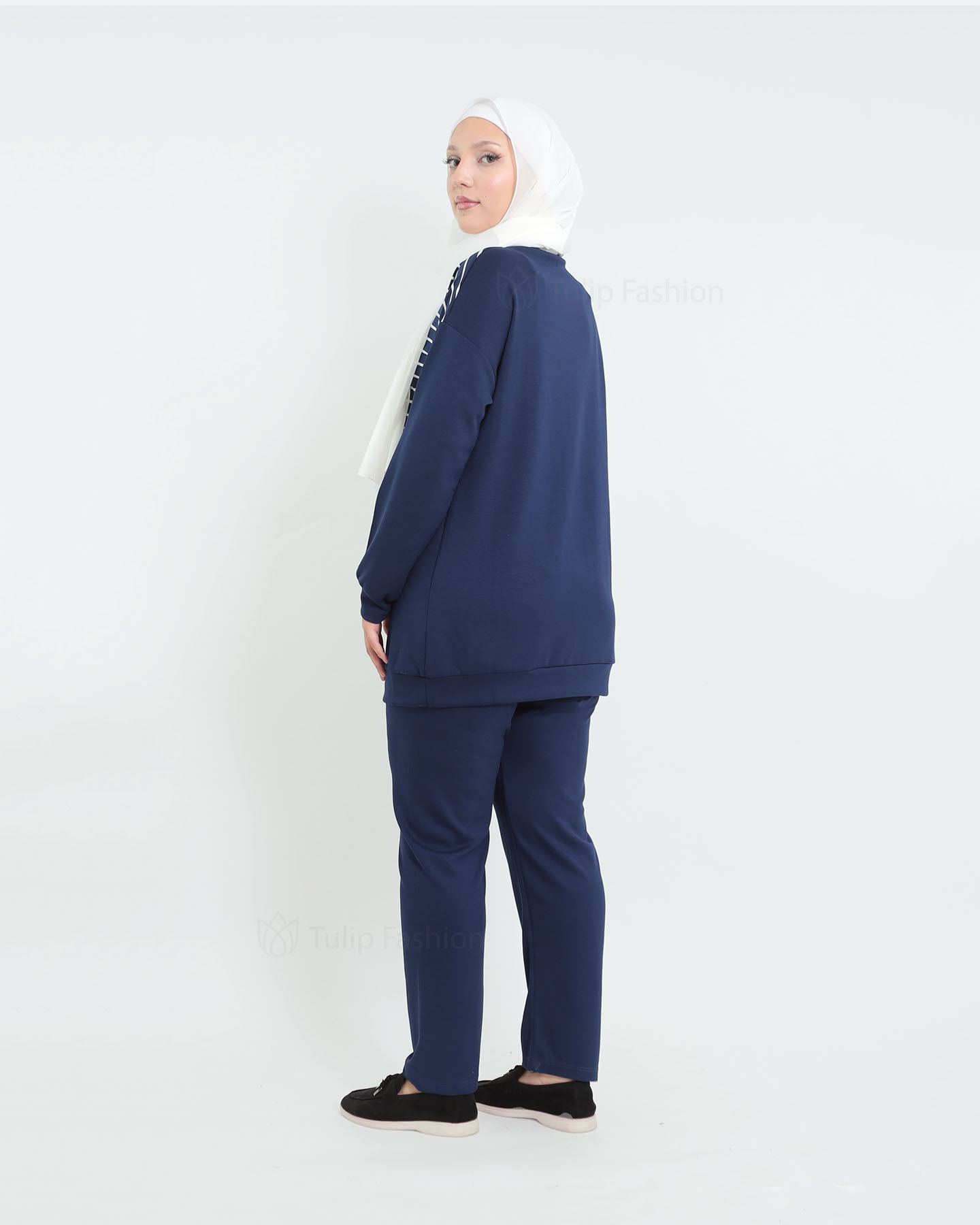 Tunic set with pants - Midnight Blue - 3