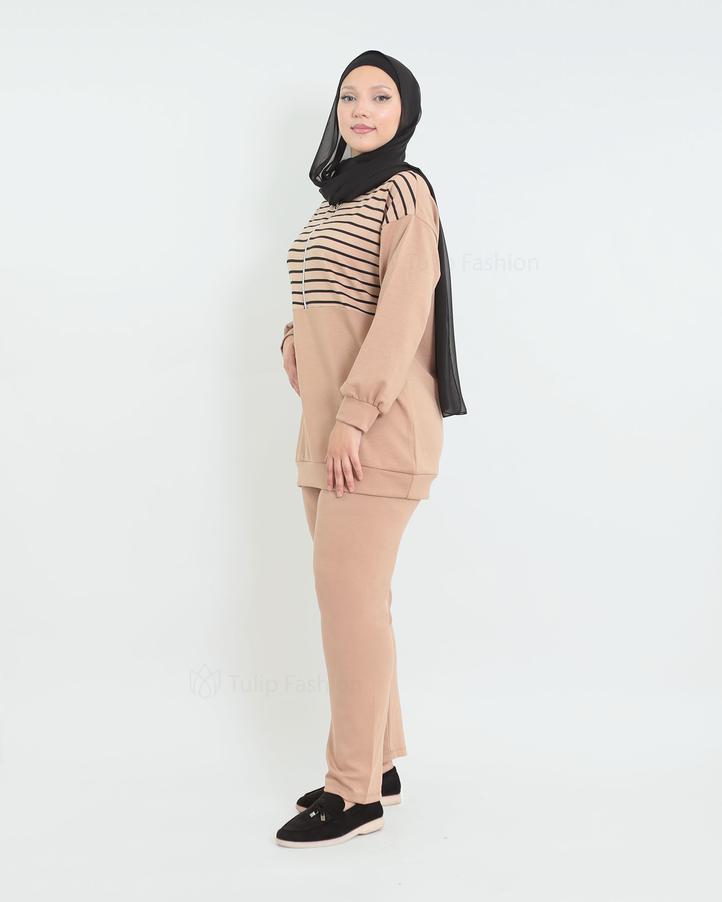 Tunic set with pants - Beige - 2