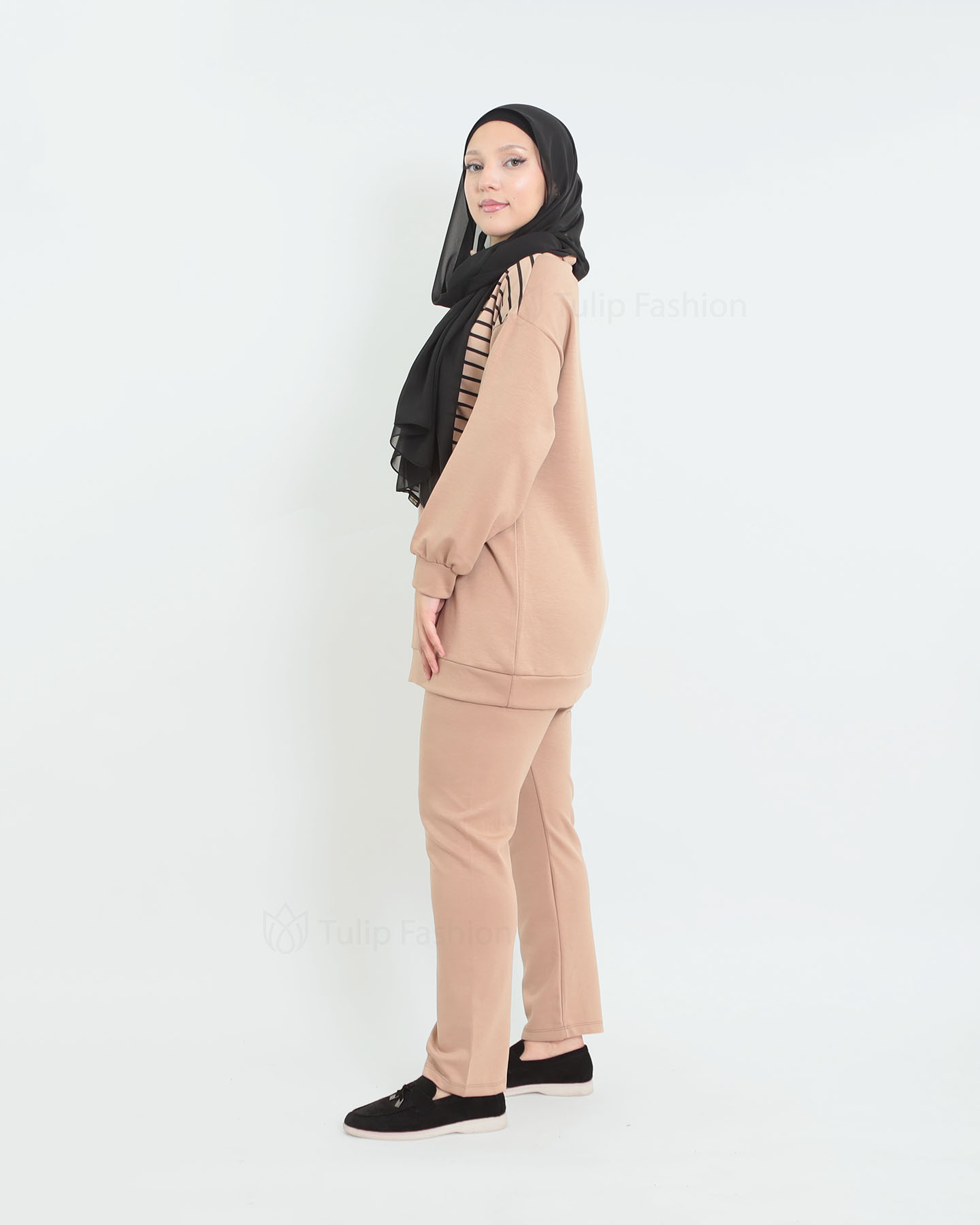Tunic set with pants - Beige - 3