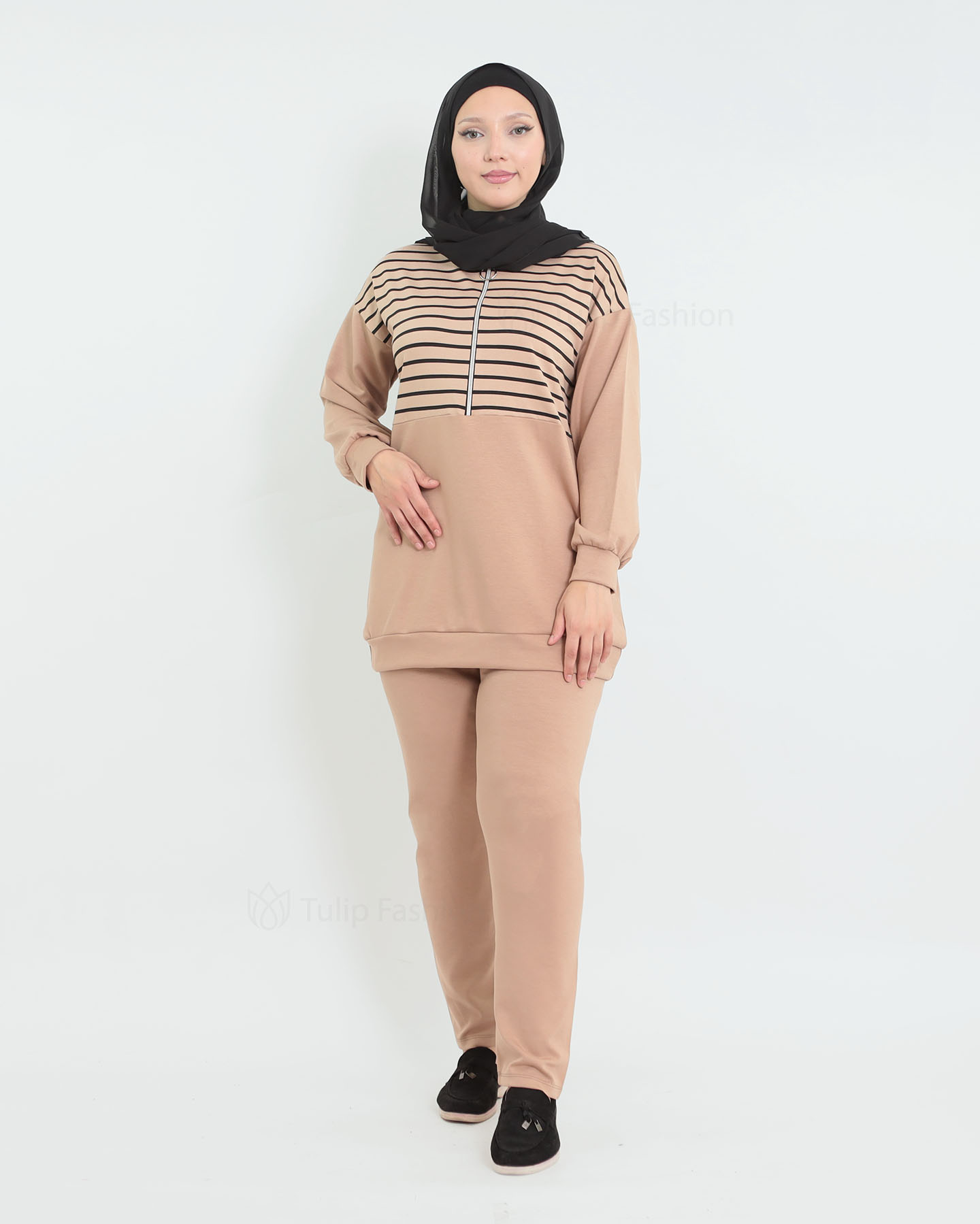 Tunic set with pants - Beige