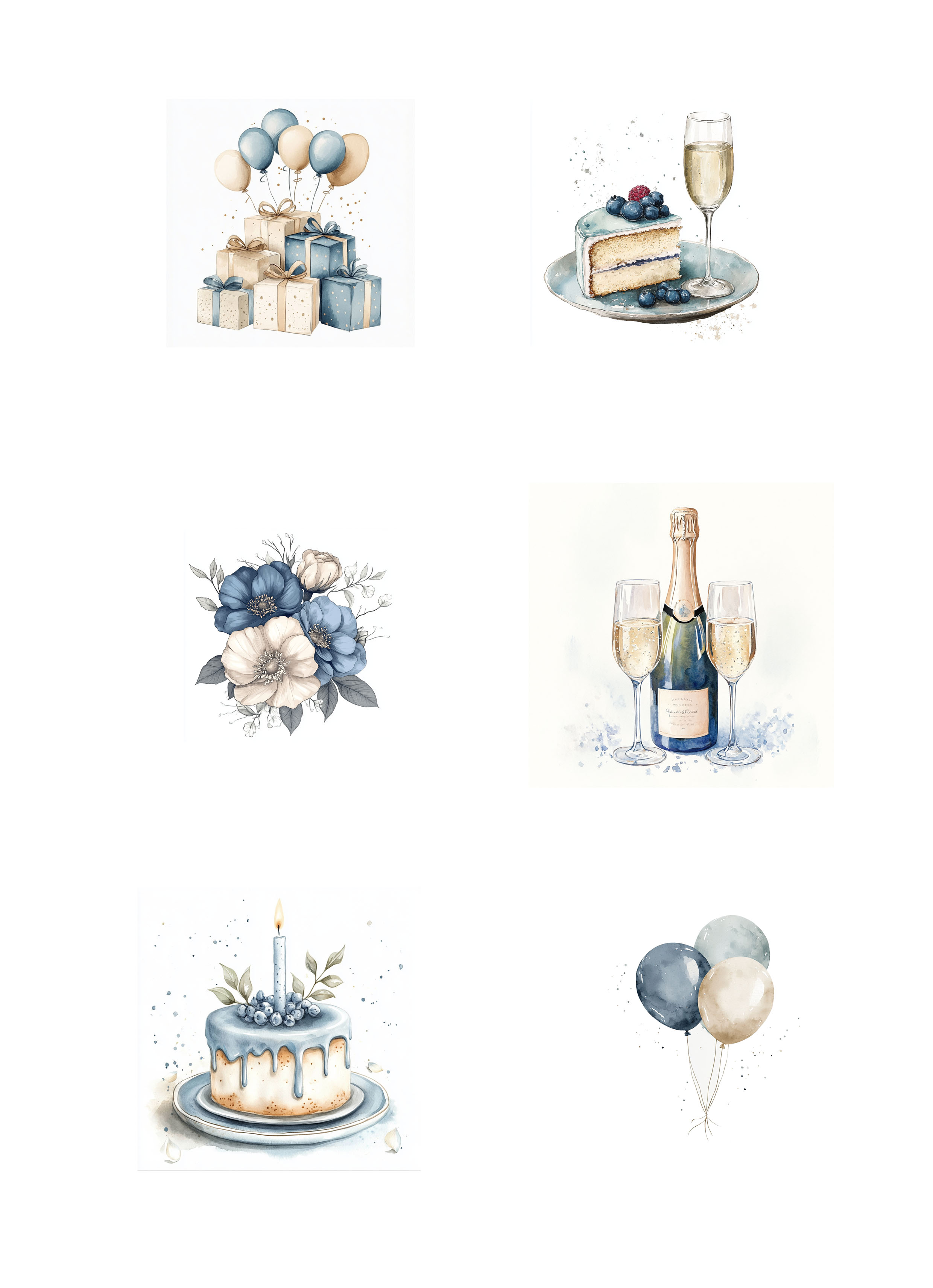 Papper Klippark - Birthday Blue -  A4