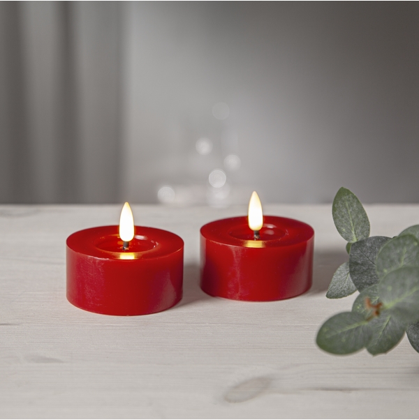 LED Värmeljus Flamme Flow Röd 2-pack