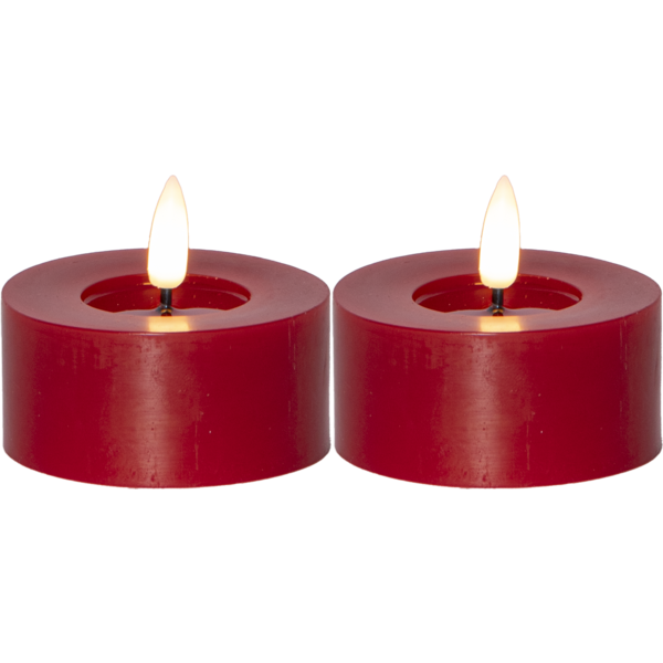LED Värmeljus Flamme Flow Röd 2-pack - 2