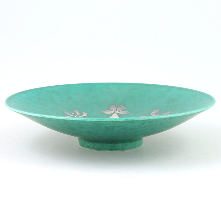 ヴィルヘルム・コーゲ  Argentaシリーズ  脚付きのボウル  花モチーフ  (22cm)  1959年 (2)
