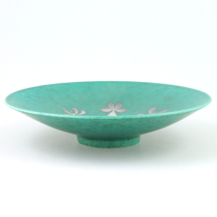 Wilhelm Kåge (Argenta 1959) Footed Bowl Flower Motif 22 cm (2)