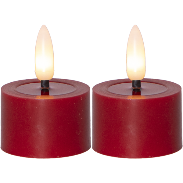 LED Värmeljus Flamme Flow Röd 2-pack - 2