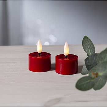 LED Värmeljus Flamme Flow Röd 2-pack