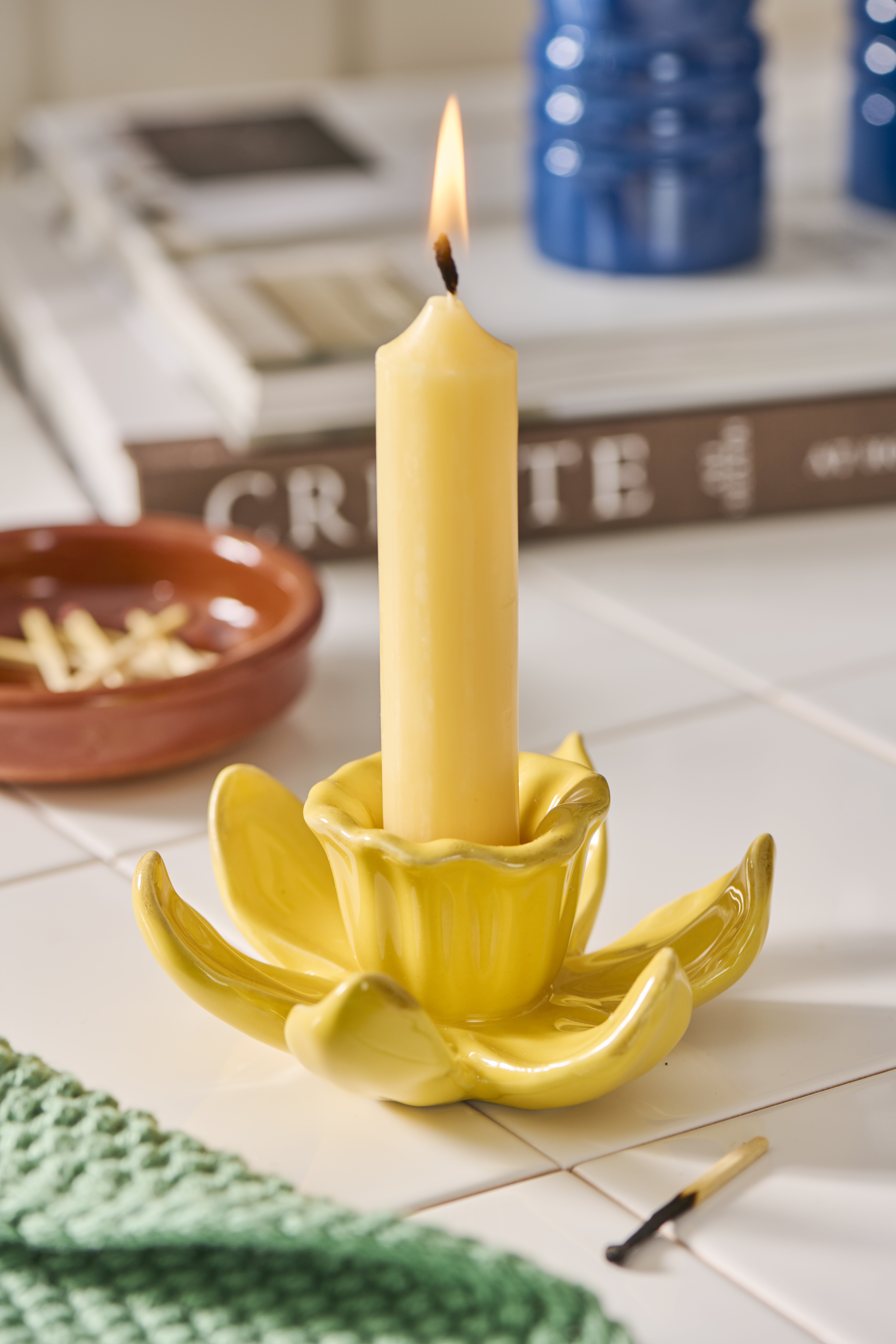 Narcissus - Daffodil Candlestick - Flower - Yellow - Ø11.5 x 4.3 cm - 3