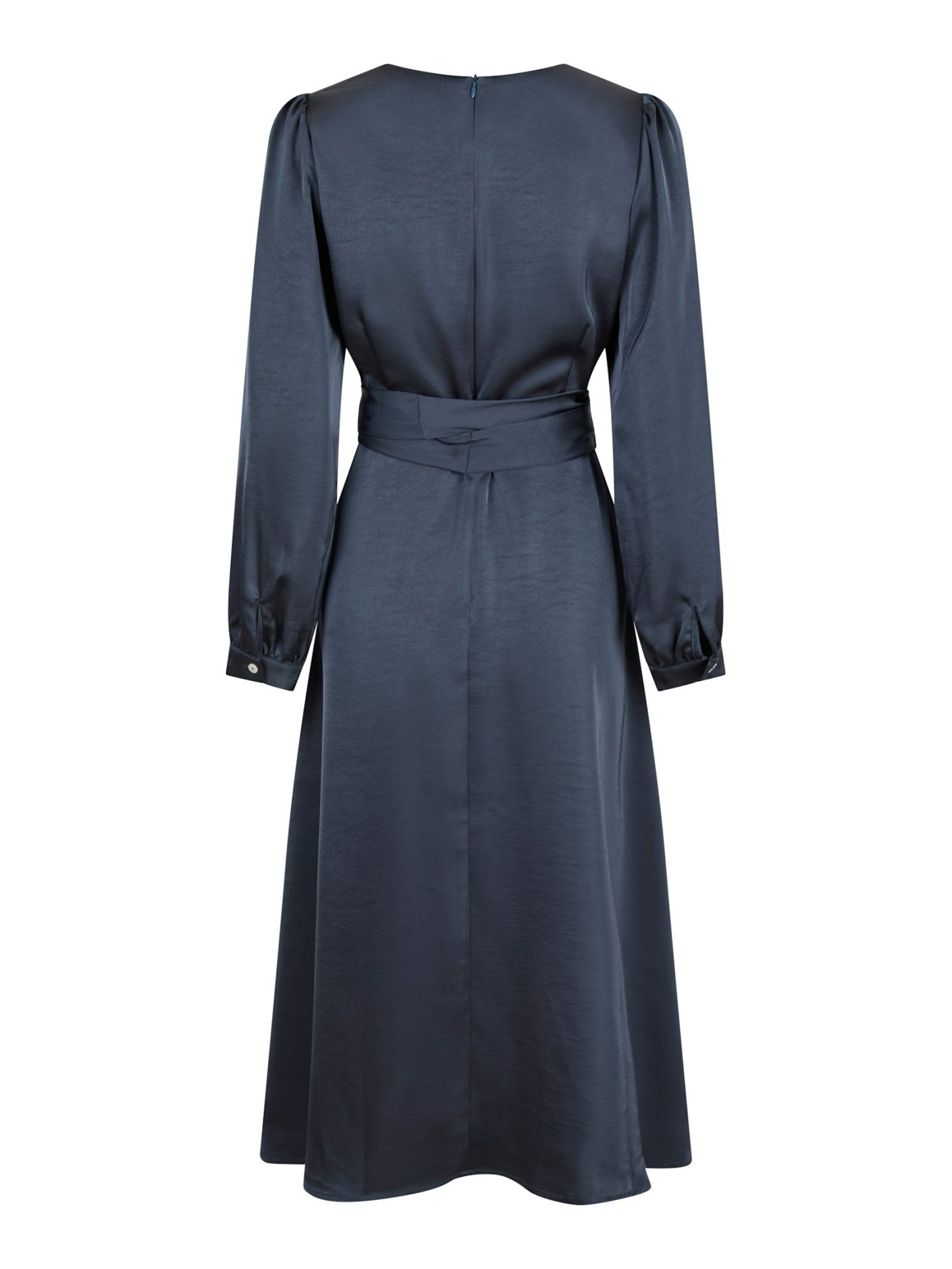 Neo Noir  - Rimini Heavy Satin Dress Midnight Blue - 4
