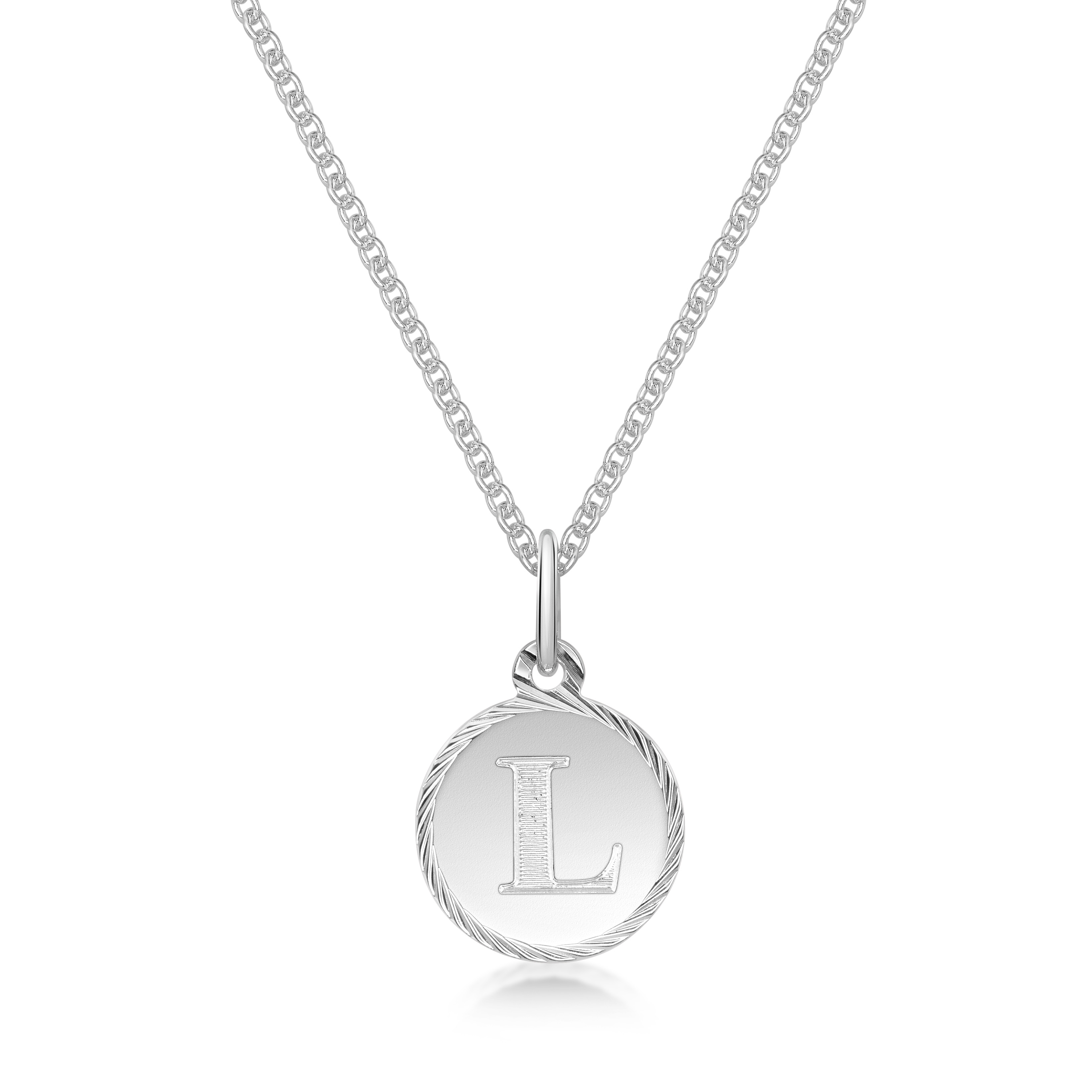 Bokstavshänge 13mm Facetterad Äkta Silver