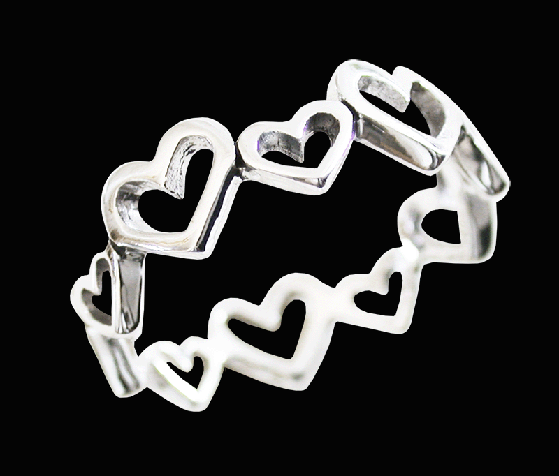 "Lots of LOVE" Hjärta ring i Äkta silver.