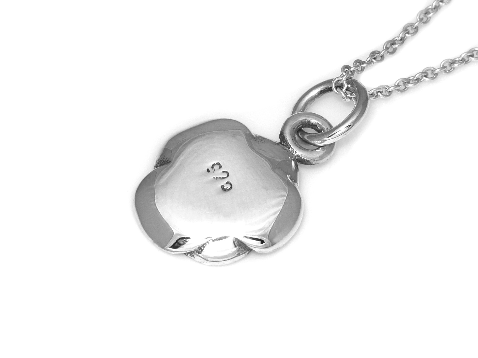 Ros Halsband i Äkta 925 Silver, Blomma Hänge, Natur Smycke - 3