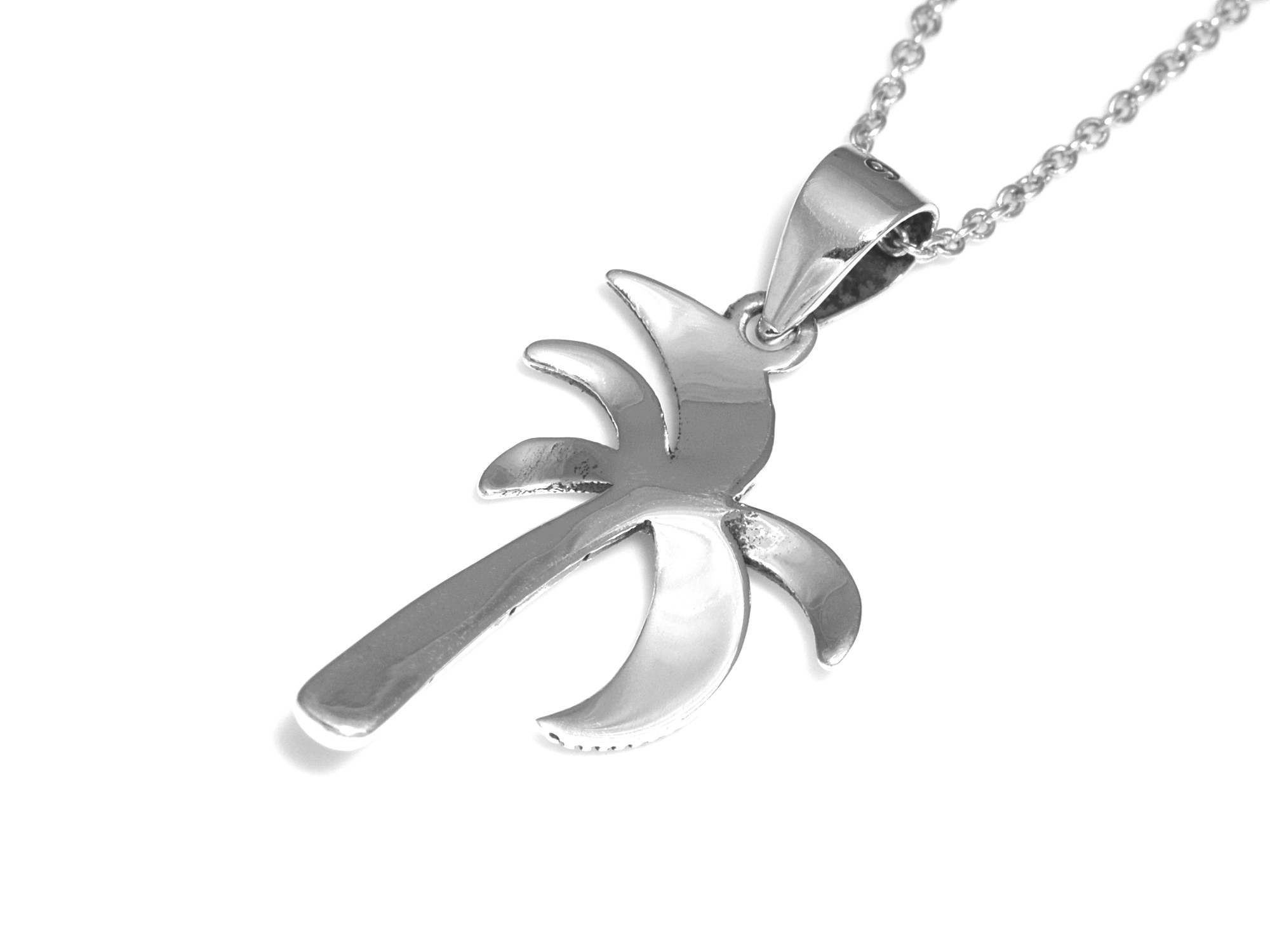Palm Halsband i Äkta 925 Silver, Strand Hänge, Palmträd Smycke - 3