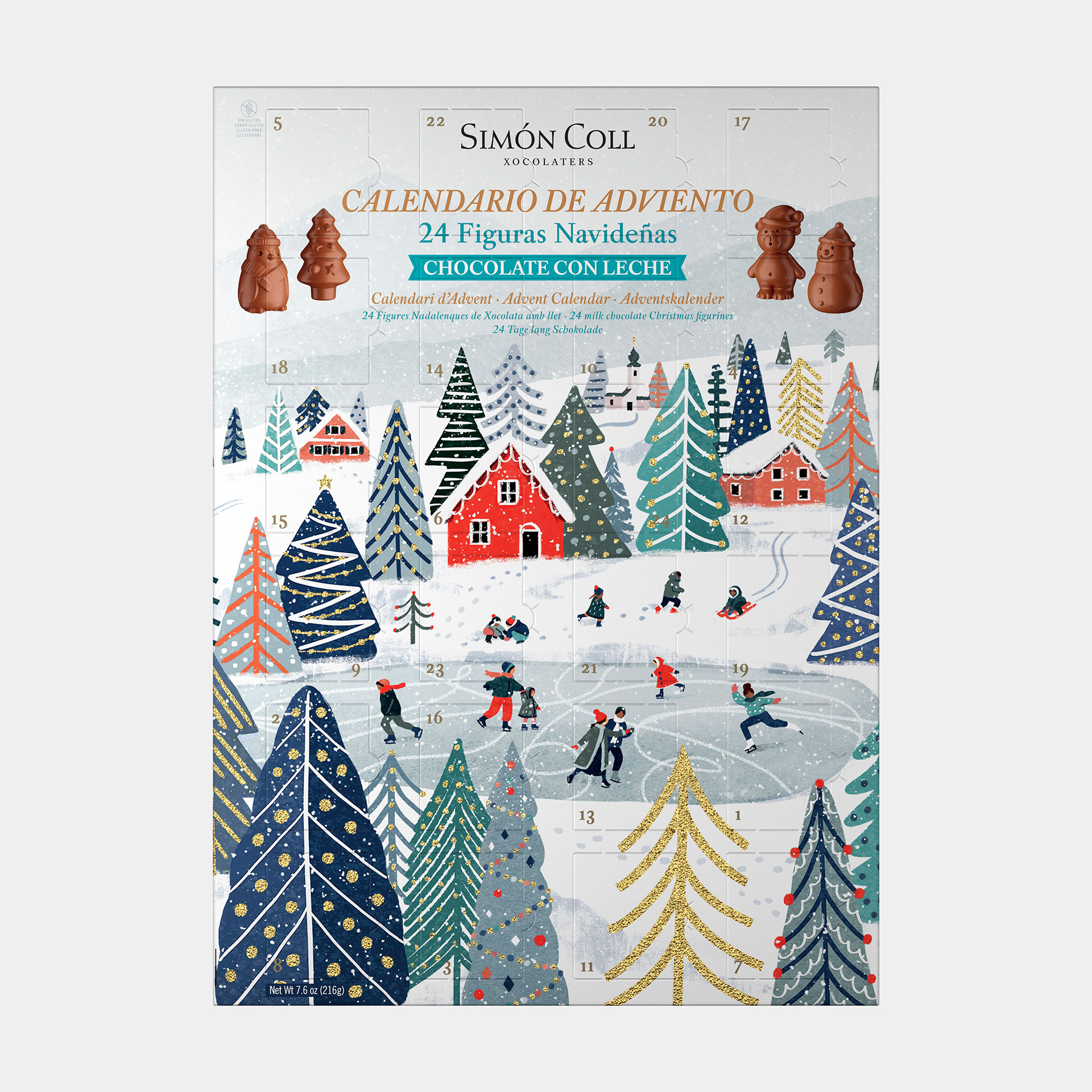 Adventskalender Is på sjön Ljus choklad 24 luckor Simon Coll