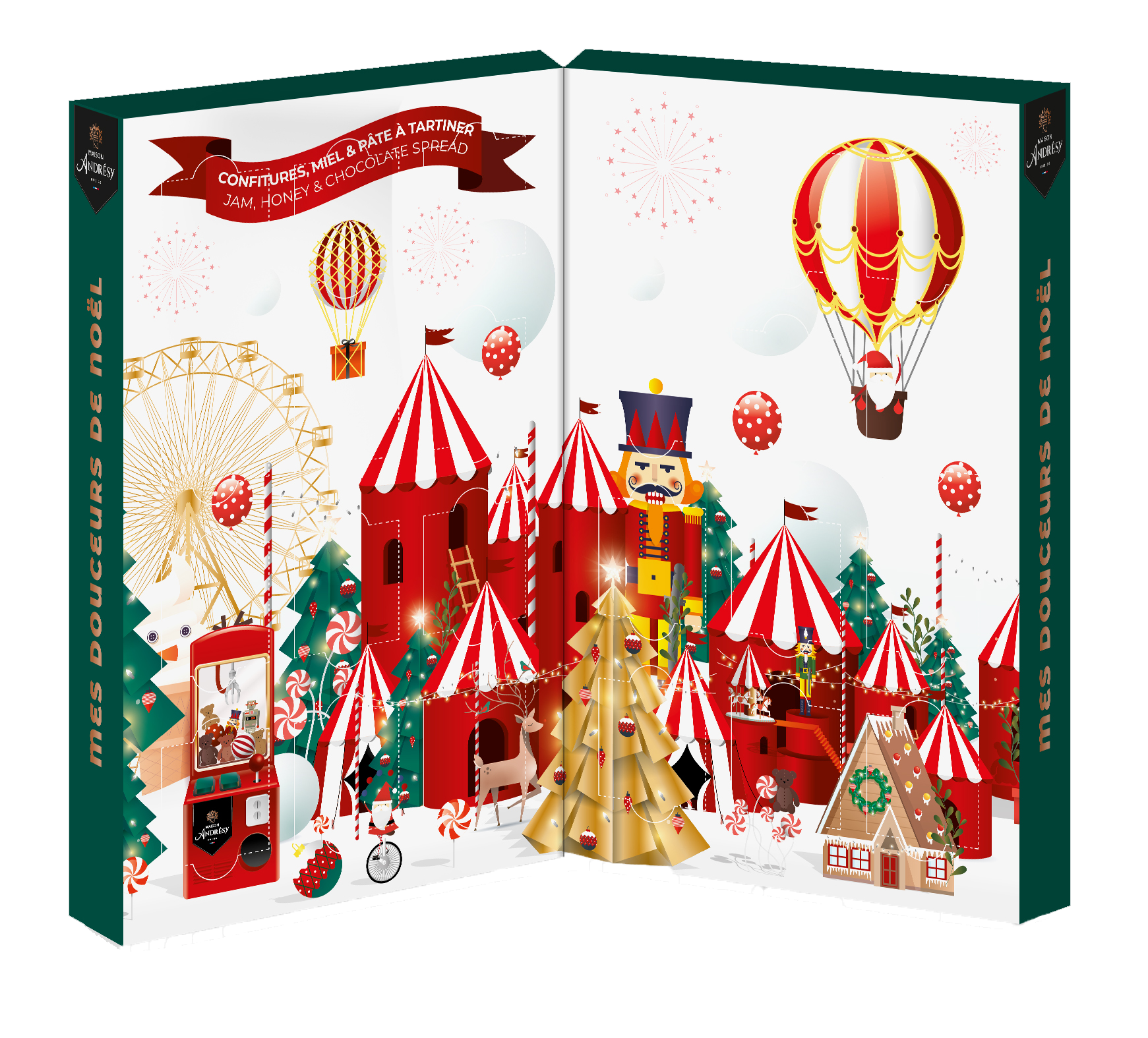 Adventskalender med marmelad 24 luckor Andrésy Confitures
