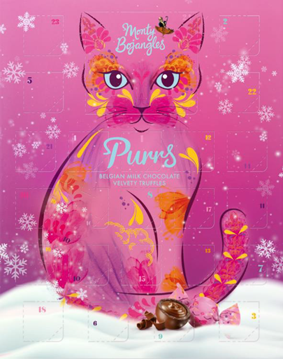 Adventskalender Purrs med chokladtryfflar 24 luckor Monty Bojangles