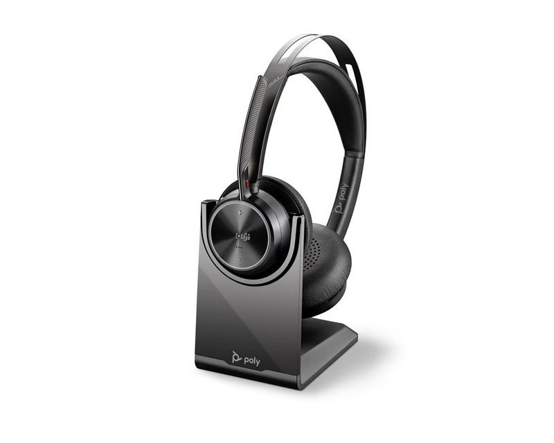 Poly (Plantronics) Voyager Focus 2 med laddningsställ Svart UC, Microsoft Teams
