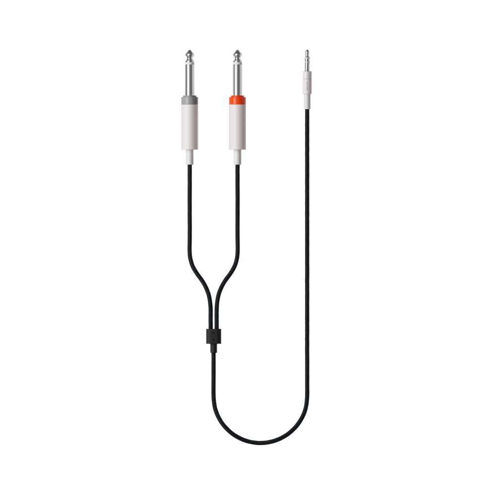 field textile audio cable, 3.5 mm - 2x 6.35 mm 1,2m