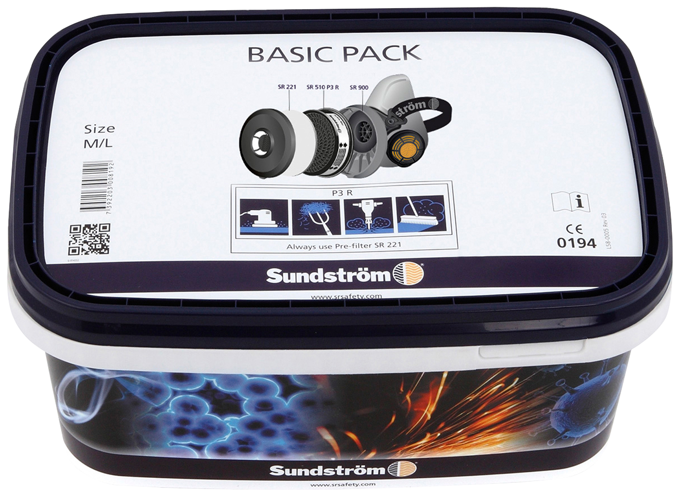 Halvmask Sundström SR 900 M Basic Pack