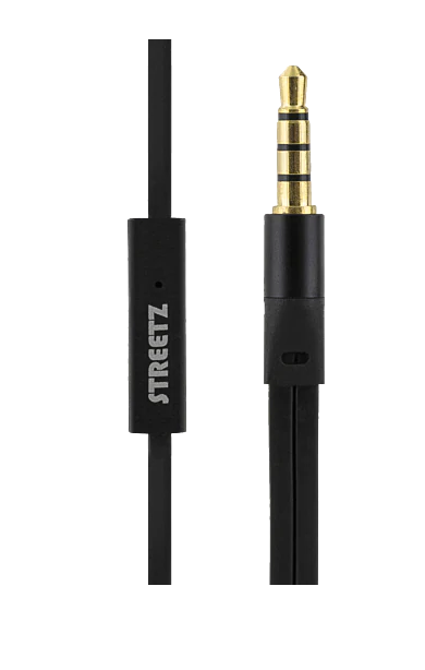  STREETZ E110 n-ear hörlurar med mikrofon, media med svarsknapp, 3. 5 mm, trasselfri, svart - 2