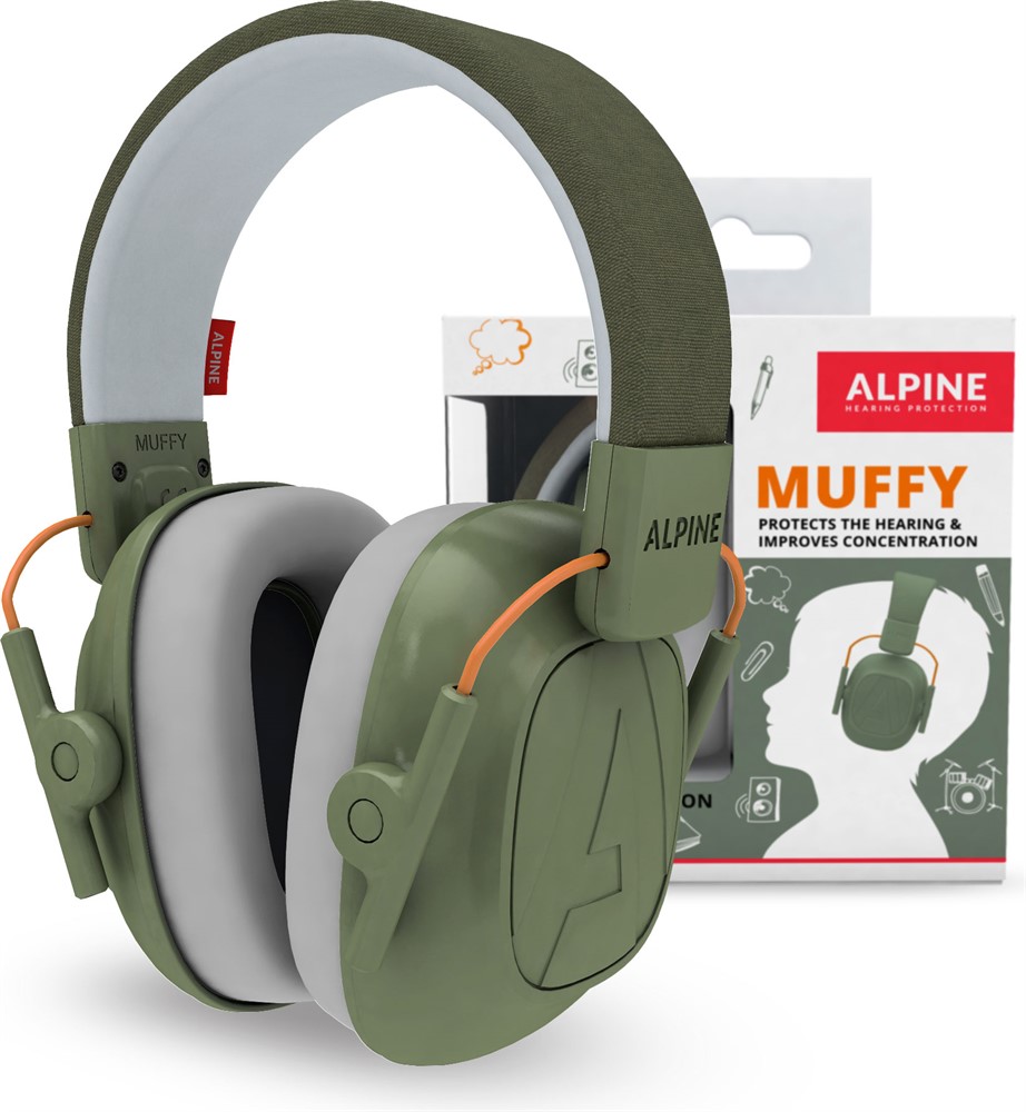 Alpine Muffy Kids Blue - hearing protection for children olive green - 2