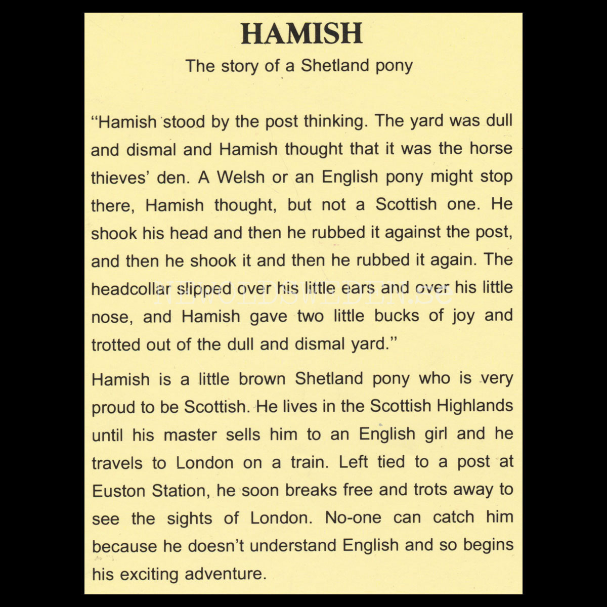 HAMISH The Story of a Shetlandponny - Joanna Cannan - H01 - 3