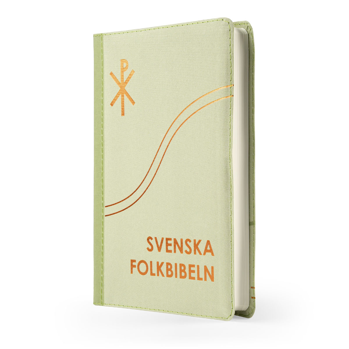 Folkbibeln 2015 - Slimline linnestruktur grön
