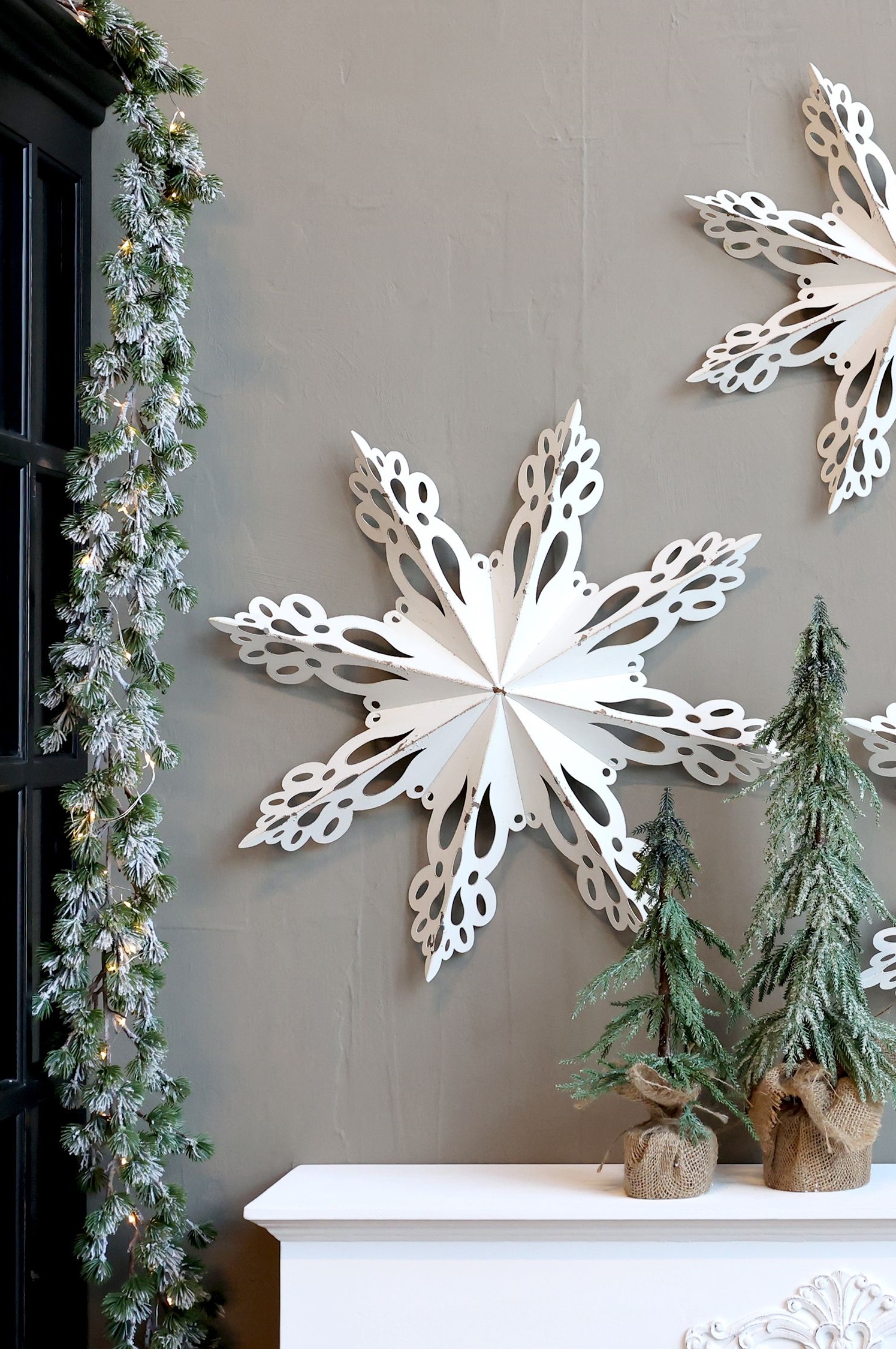 Stjärna – Adventsstjärna – Väggdekoration - Antikvit - Metall - Ø53 cm - 6