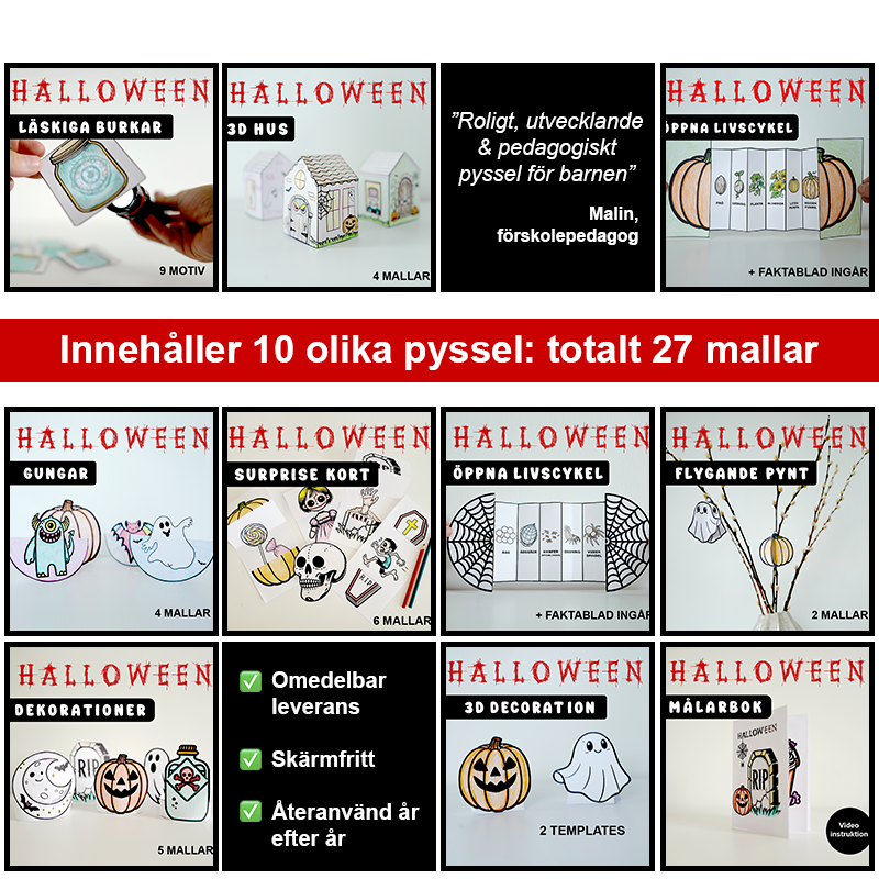 Halloweenpaket (Alla halloweenpyssel till paketpris)