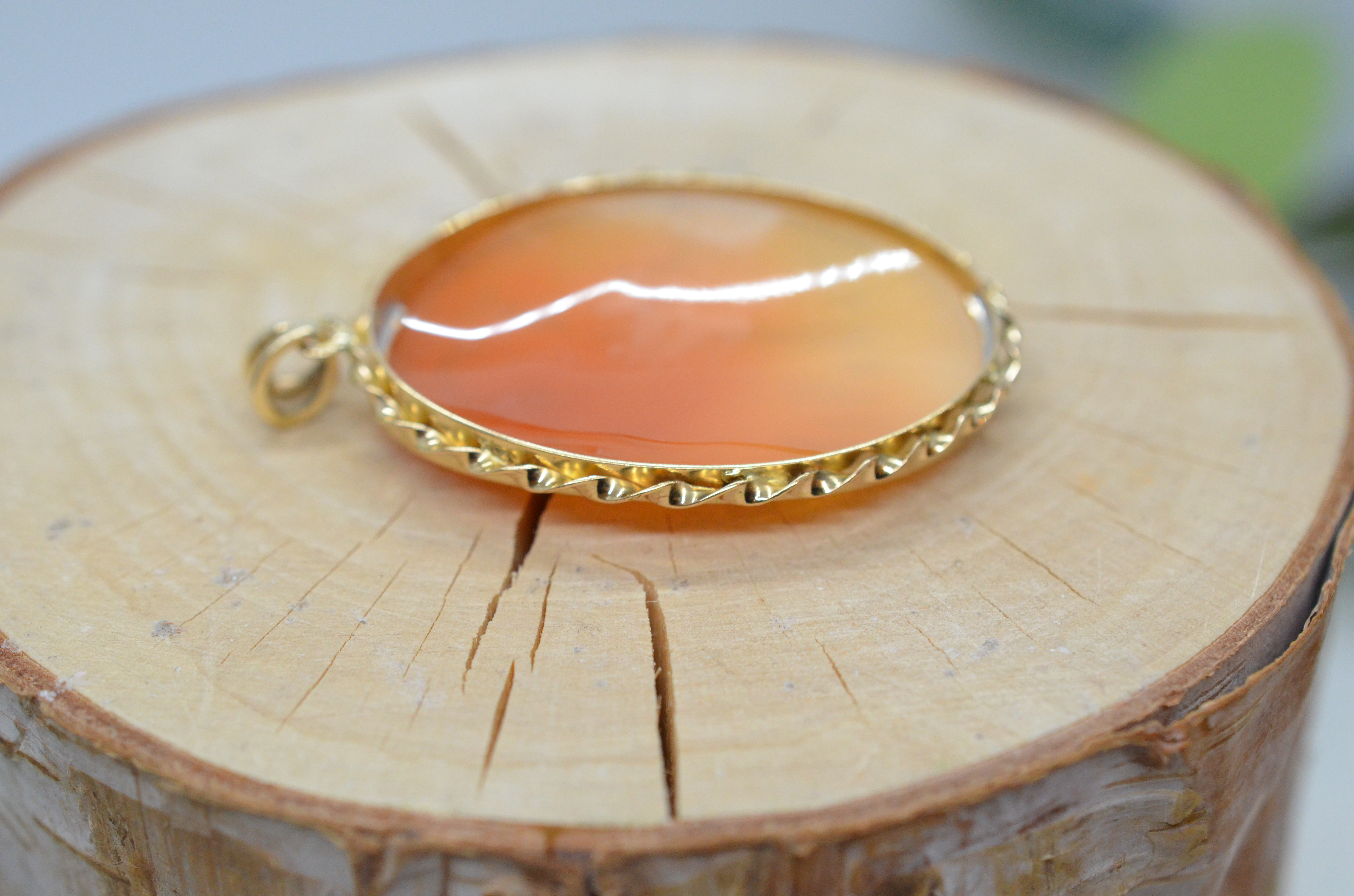 Vintage 18k cameo pendant - 4