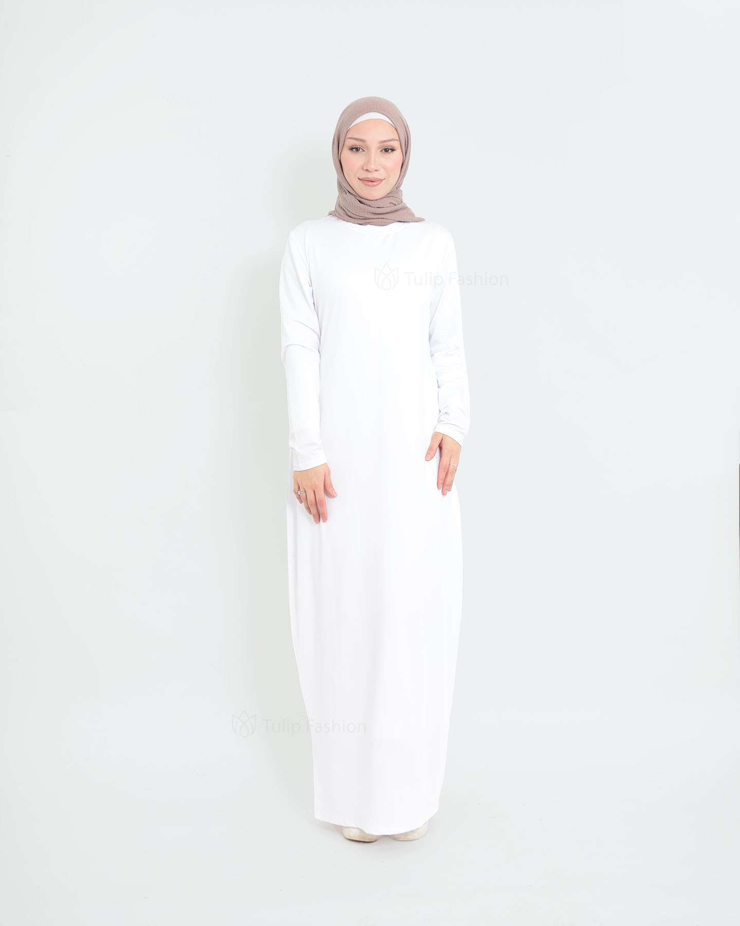 Jersey dress basic - White