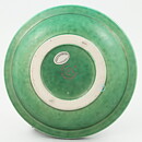 ヴィルヘルム・コーゲ  Argentaシリーズ  グリーン色のボウル  シルバーの花モチーフ  (16cm)  1959年