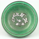 ヴィルヘルム・コーゲ  Argentaシリーズ  グリーン色のボウル  シルバーの花モチーフ  (16cm)  1959年