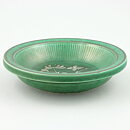 Wilhelm Kåge (Argenta 1959) Green Bowl with Silver Flower Motif 16 cm