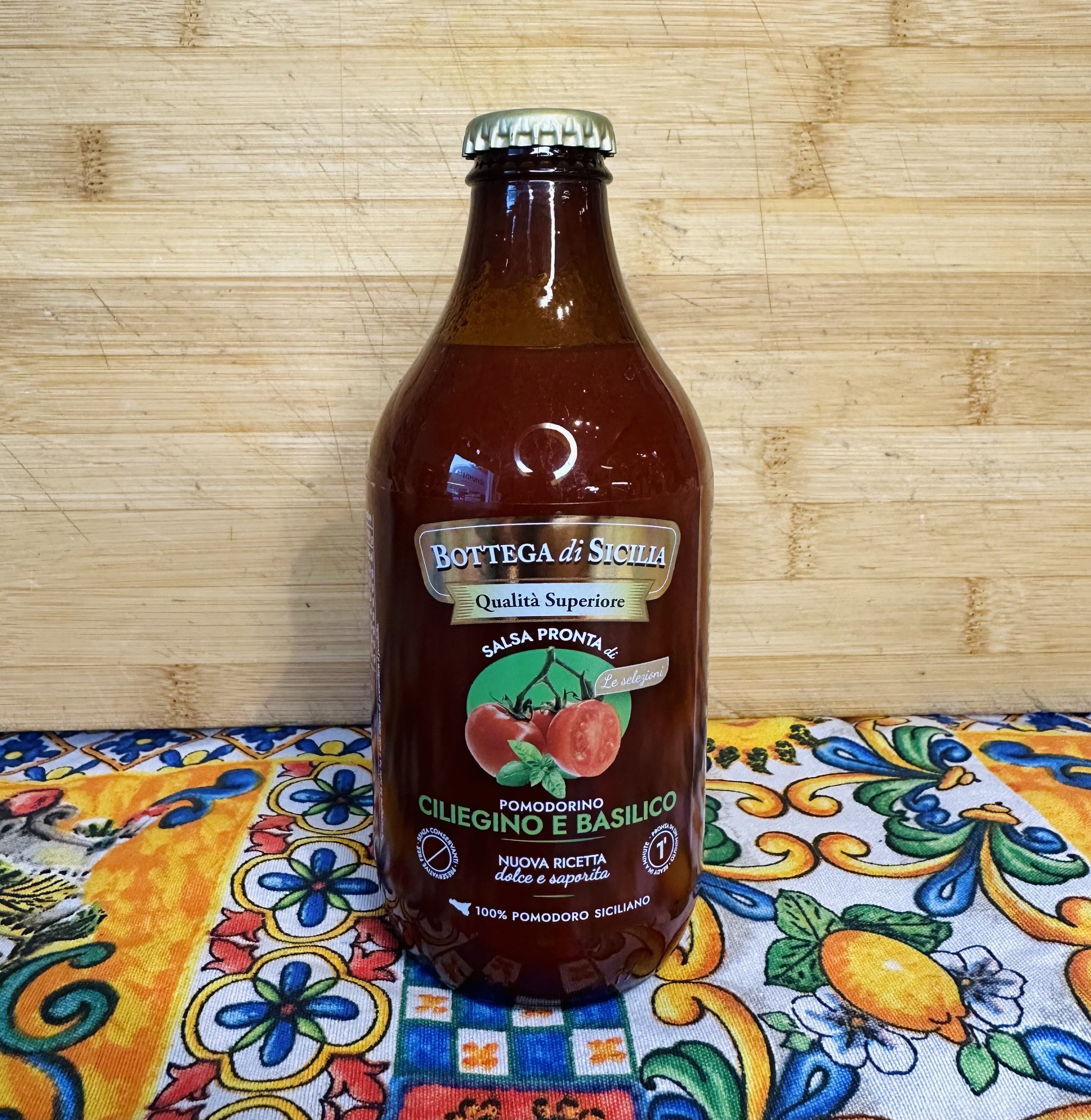 Bottega Di Sicilia Pomodorino Ciliegino e Basilico330g