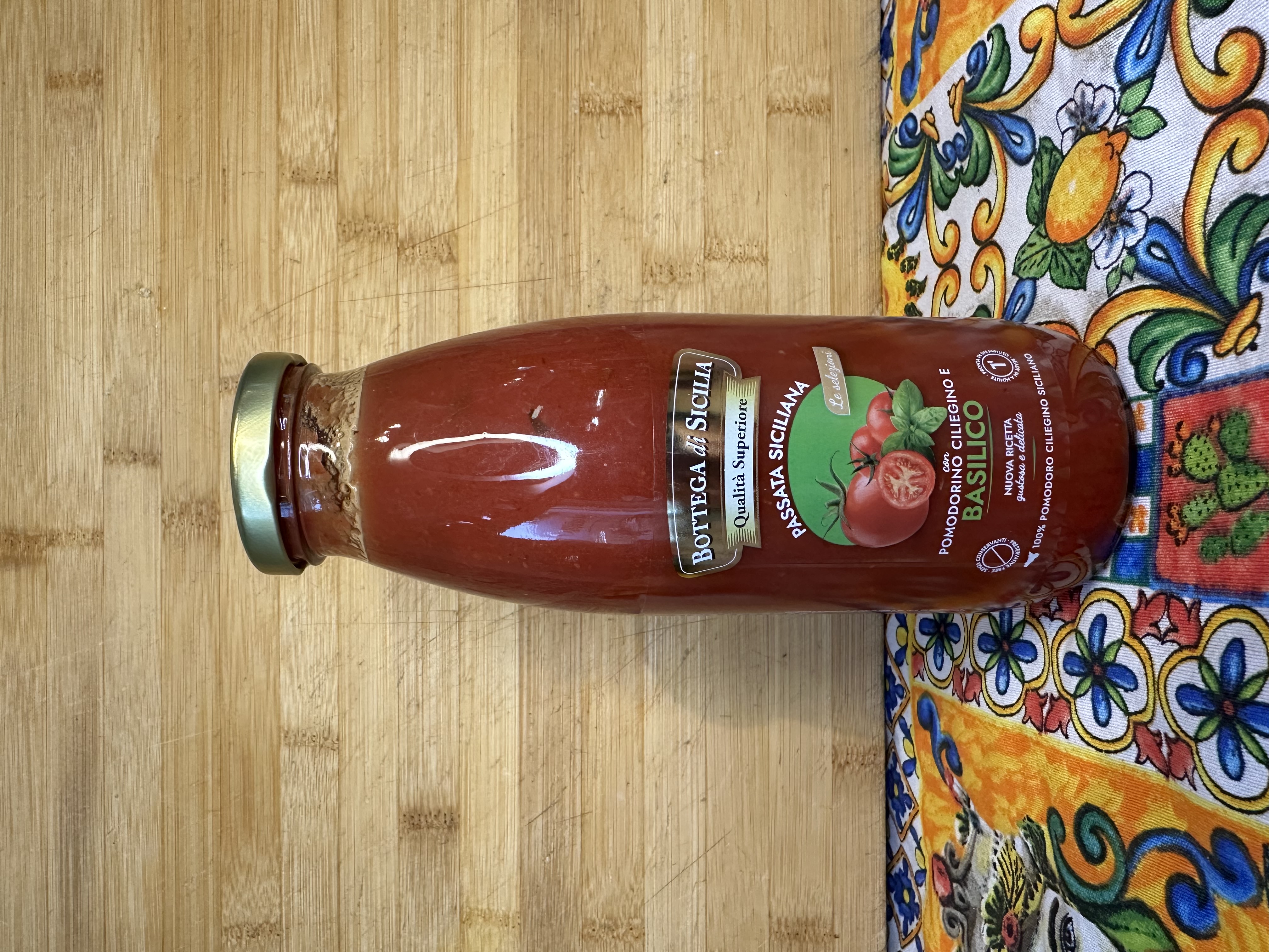 Bottega Di Sicilia Passata Siciliana Pomodorino Ciliegino e Basilico 520gr