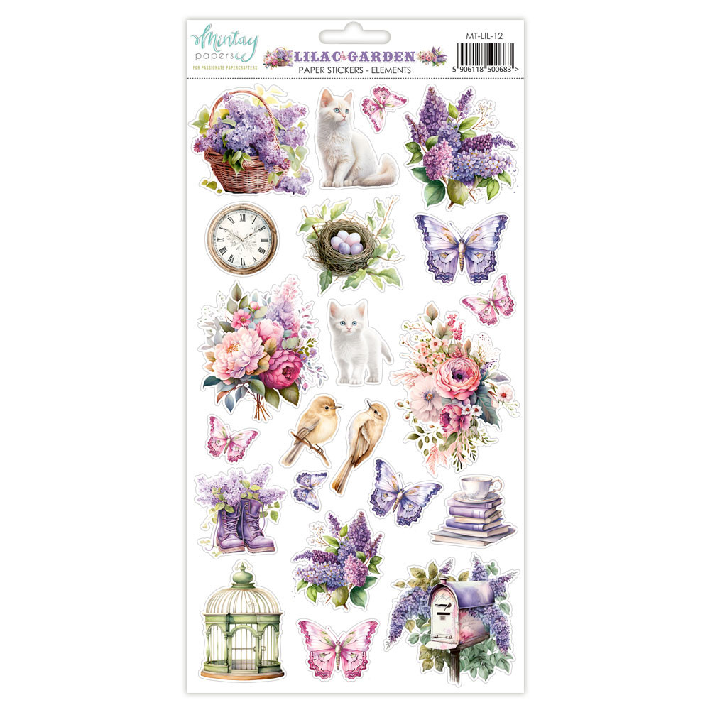 Mintay 6 x 12 Paper Stickers Elements -Lilac Garden