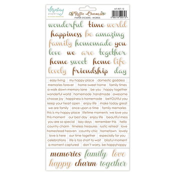 Mintay 6 x 12 Paper Stickers Words -Rustic Charms