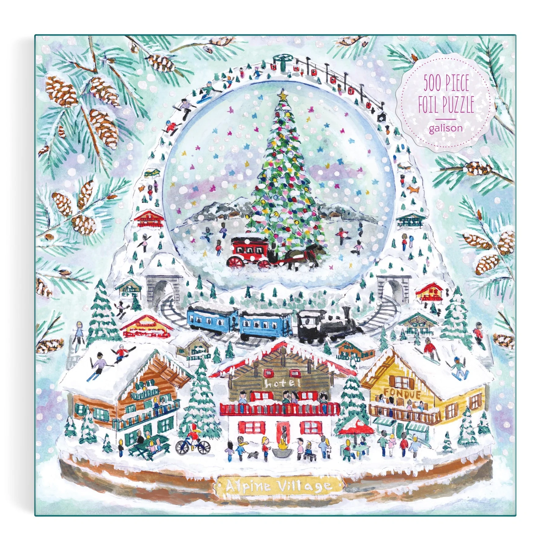 Michael Storrings Alpine Village Snowglobe 500 Piece Foil Puzzle - 2