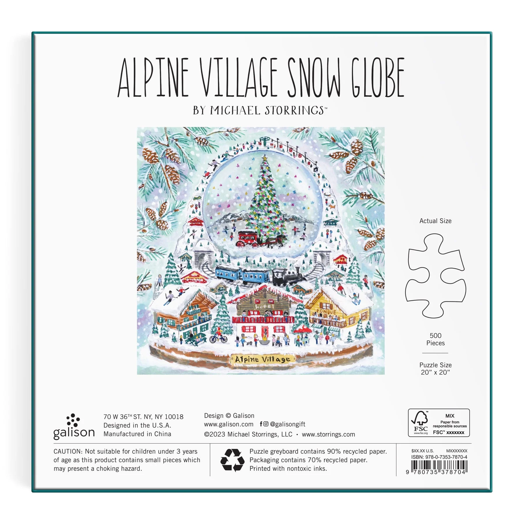 Michael Storrings Alpine Village Snowglobe 500 Piece Foil Puzzle - 6