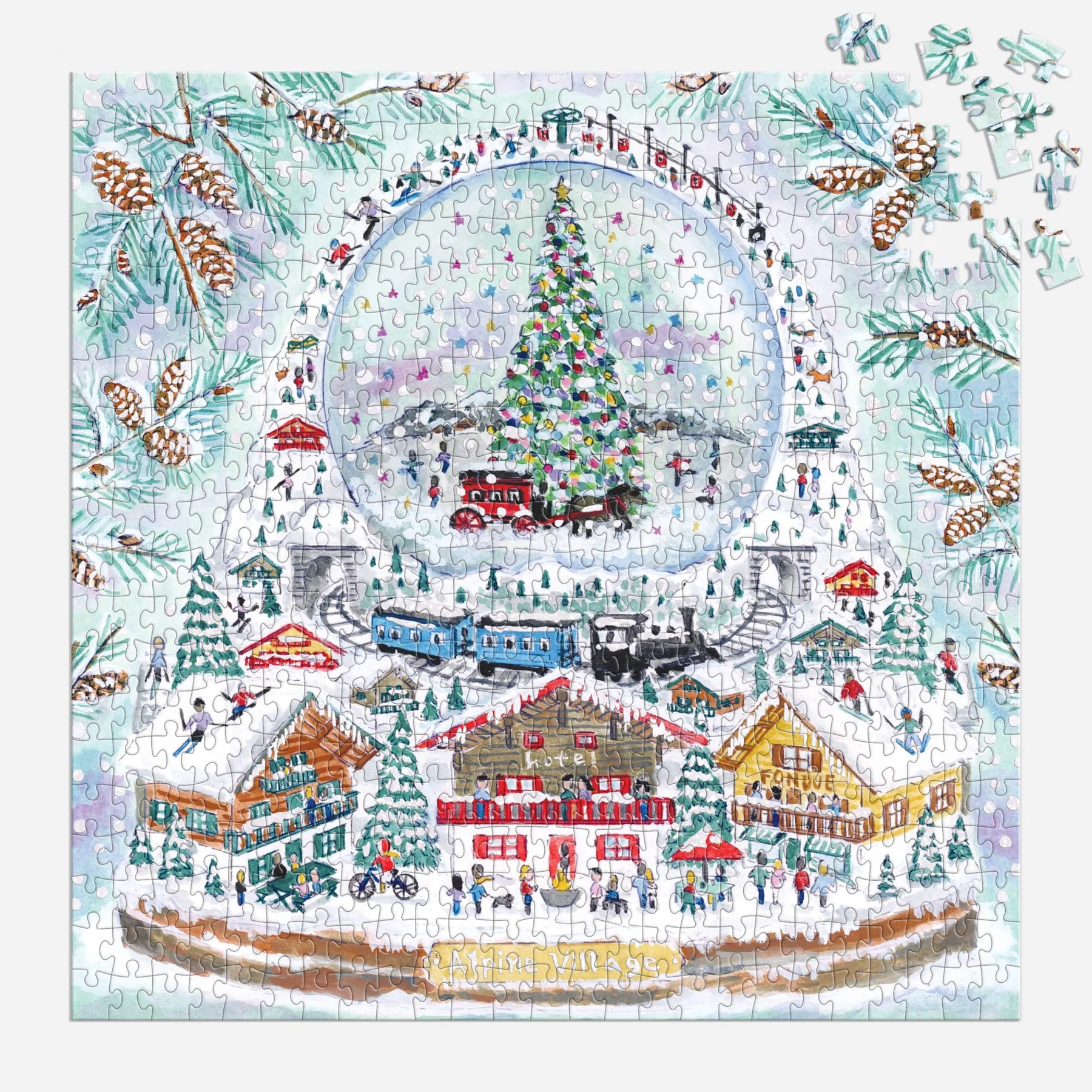 Michael Storrings Alpine Village Snowglobe 500 Piece Foil Puzzle - 4