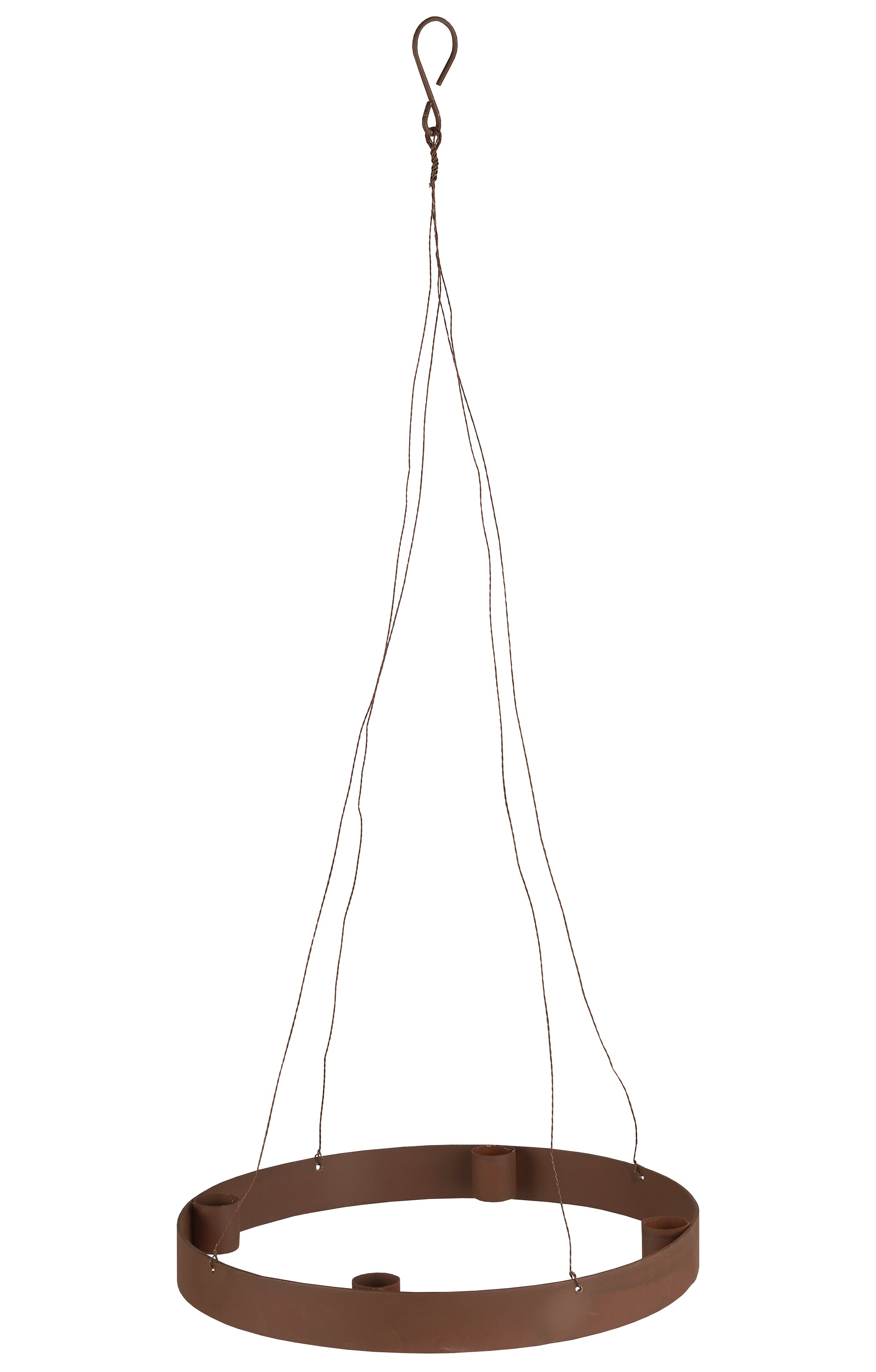 Ljuskrona - Takkrona - Adventsljusstake - 4 ljus - Antikbrun - Metall - Ø25 cm - 3