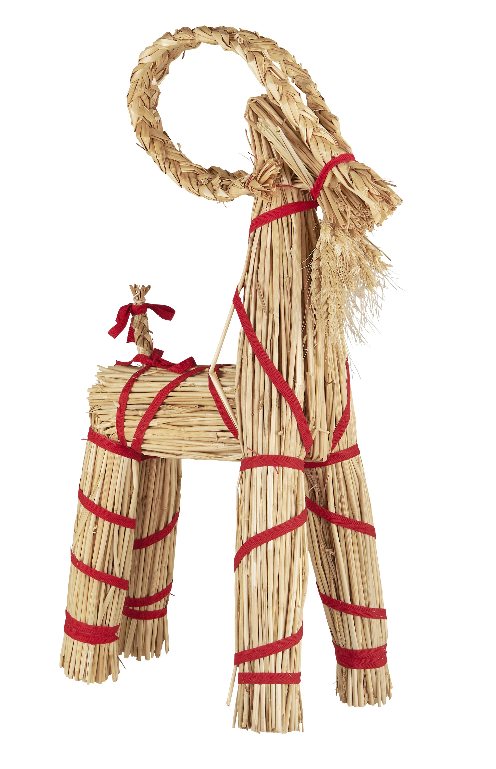 Straw goat - Christmas goat - Goat Straw - Red Ribbon - 63x36 cm - 2