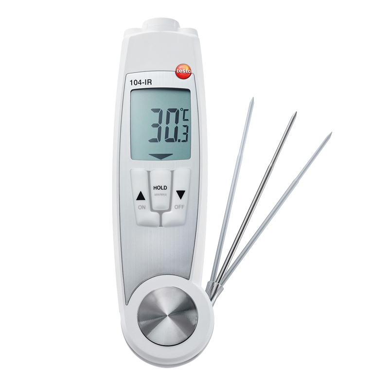 Testo 104-IR Vattentät ficktermometer med vikbar spets+IR mätning - 2