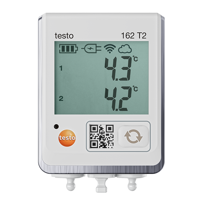 Testo 162 T2 – WiFi-datalogger för 2 NTC-temperaturgivare