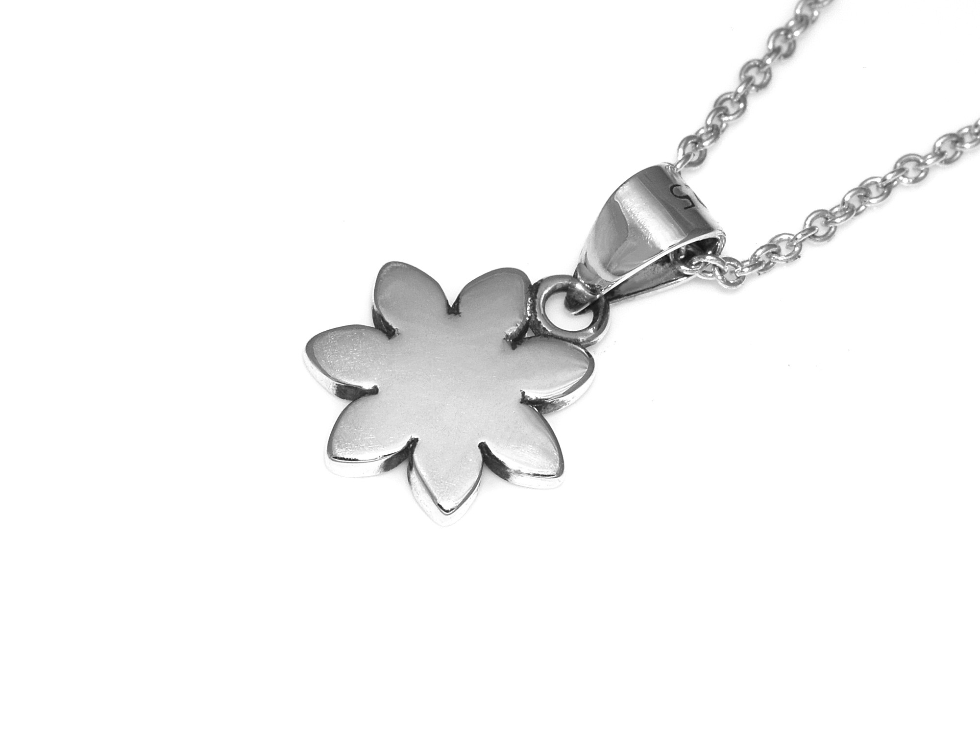 Blomma Halsband i Äkta 925 Silver, Blom Hänge, Blomster Smycke - 3