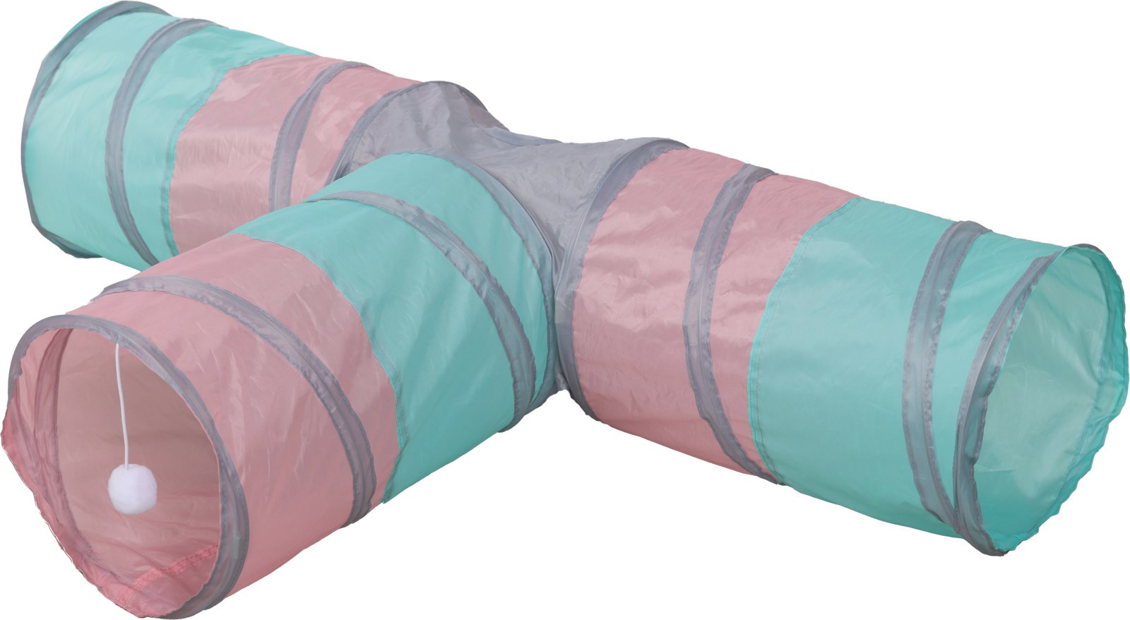 Kerbl Katt Tunnel Triangel - Turkos/Rosa/Grå