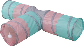 Kerbl Cat Tunnel Triangle - Turquoise/Pink/Grey&nbsp;