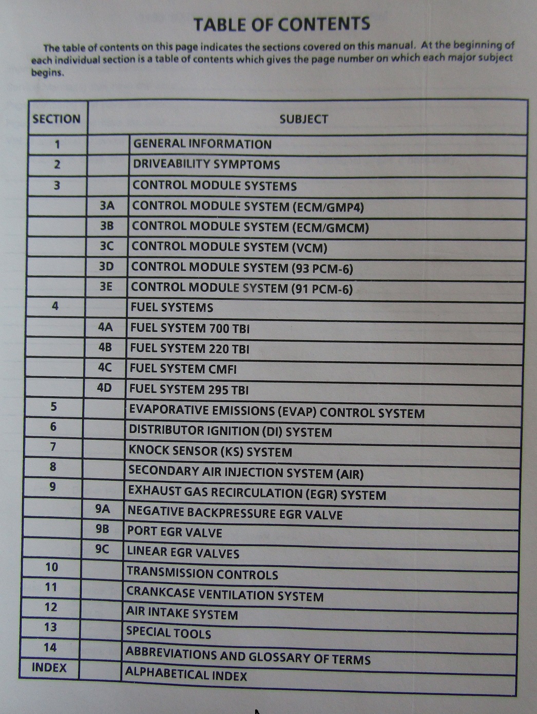 1993 Chevrolet Light Duty Truck Fuel & Emission Service Manual - 2